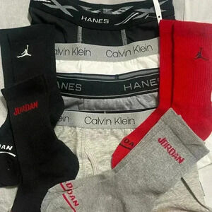 Air Jordan Socks & Calvin Klein & Hanes Underwear Bundle. Boys Size Small